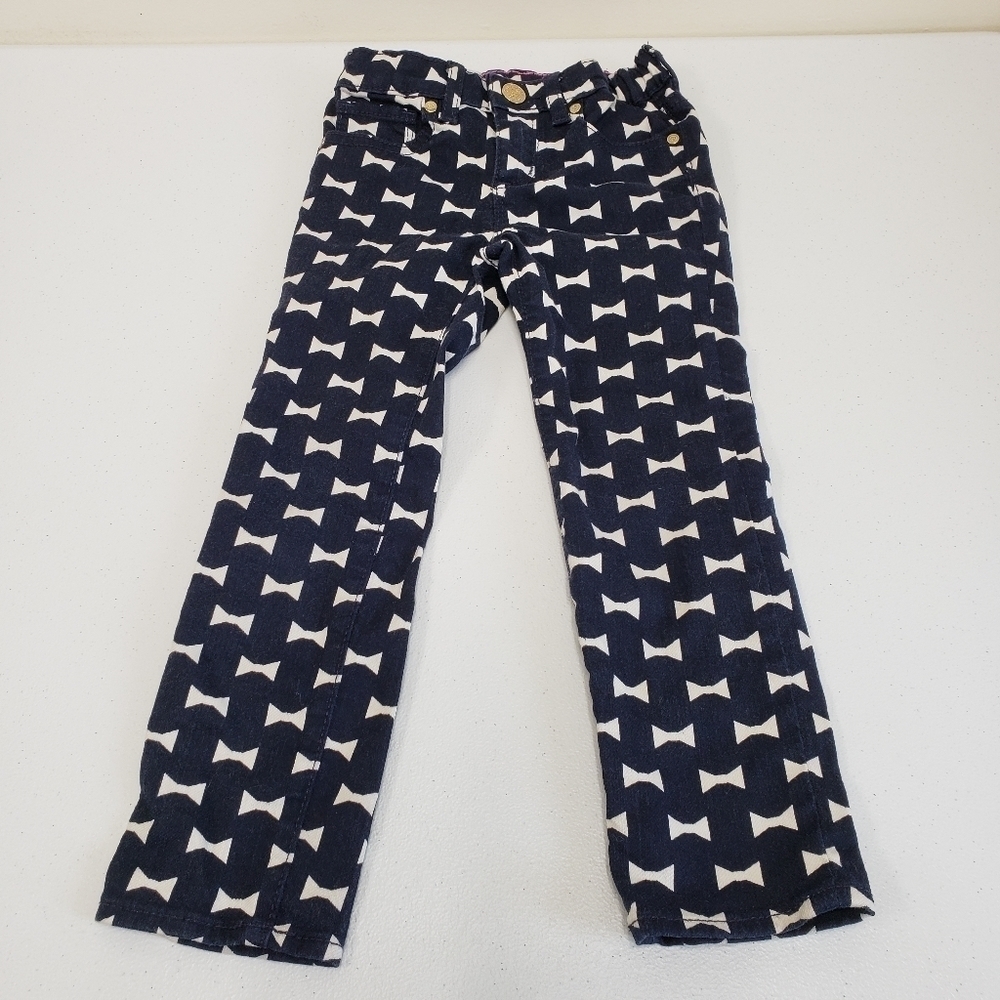 Kate Spade Baby Gap Girls Jeans Pants Bow Print Adjustable Waist Size 4 Years